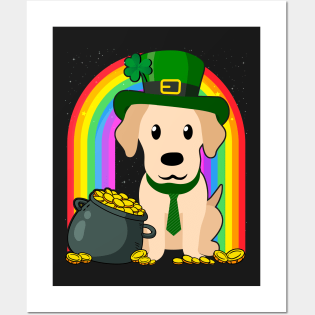 Labrador Rainbow Irish Clover St Patrick Day Dog Gift product Wall Art by theodoros20